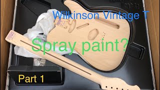 STEWMAC Wilkinson Telecaster Kit Aerosol Finish Part 1 [upl. by Queridas]