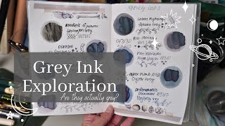 Grey Fountain Pen Ink 🔍  Ink Exploration No 2 [upl. by Ltney]