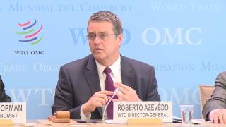 WTO Press Conference Trade Forecast and 2016 figures [upl. by Fifi783]