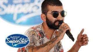 DSDS 2019  Cagri Karpuz mit einem FreestyleRap zu quotTürkischer Marschquot von Mozart [upl. by Oab590]