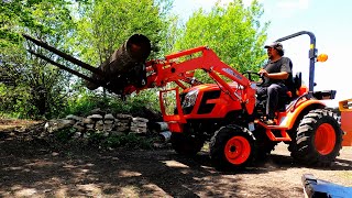 Cleaning up my backyard with Kioti CX2510 Tractor [upl. by Eanom]