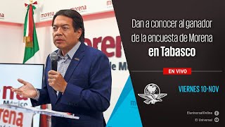 Presentación de los resultados de la encuesta de Morena para el estado de Tabasco [upl. by Adnuhser]