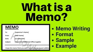 Memo  What is Memo Writing in English  What is Memorandum  Format  Sample  Example [upl. by Acinna]