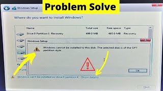 Windows cannot be installed on this Disk  How to fix Windows Cant be installed Problem [upl. by Humo]