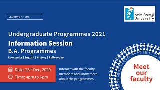 Information Session on BA Programmes offered at Azim Premji University [upl. by Adihahs]