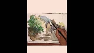 Simple amp Loose Watercolor Landscape Painting  Art By Ashutosh  011 [upl. by Breen371]