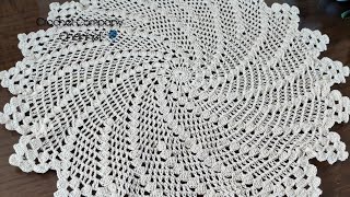 مفرش كروشيه دائرى  Crochet Doily [upl. by Weinhardt]