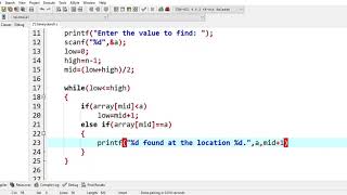 C Program to implement Binary Search  Coding Guide for Beginners programming [upl. by Winifield]