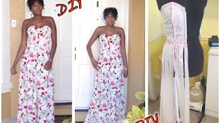 DIY Strapless Evening Gown Prom Dress Draping [upl. by Assillam]