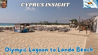 Olympic Lagoon Ayia Napa Cyprus Walking to Landa Beach [upl. by Stefania]