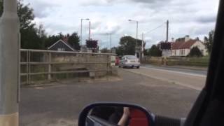 Swineshead Bridge Station level crossing Lincolnshire [upl. by Aleunamme532]