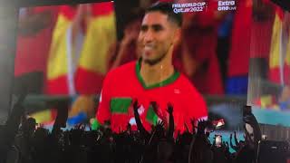 Morocco Crazy Fan in fanzone Morocco vs spain  Fifa World cup qatar 2022 [upl. by Kirred290]