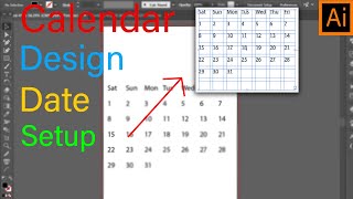 Calendar design Date setup in Illustrator 2022 [upl. by Rasecoiluj827]