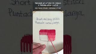 6 PUNTADA LARGA y CORTA 🚀Tutorial en 1 minuto 🧵Puntadas básicas de BORDADO PRINCIPIANTE Shorts [upl. by Wiebmer250]