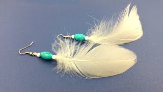 Beading4perfectionists Straighten feathers and making simple earrings tutorial [upl. by Briny]