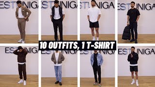 10 EASY Outfits With Just 1 TShirt [upl. by Suellen]