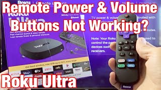 Roku Ultra Remote Power Button amp Volume Button Not Working Fixed [upl. by Ecinahc]