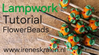 61 Tutorial Flower Beads Lampwork [upl. by Atiuqer]