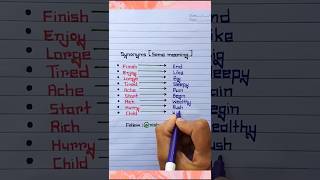 Synonyms Same Meaning📝👩‍🏫🔥😉shorts ytshorts education english learnenglish shortvideo yt [upl. by Elsbeth]