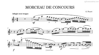 Morceau de concours ♩ 40 Actual Speed Flute amp Piano midi with metronome [upl. by Olimpia]