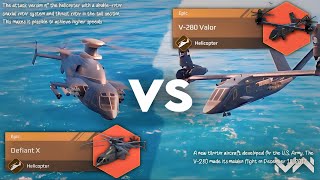 Defiant X VS V280 Valor  Helicopter Comparison  Modern Warships [upl. by Hardan]