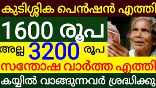 കുടിശ്ശിക ക്ഷേമപെൻഷൻ എത്തി 1600 രൂപ അല്ല 3200 രൂപ ഇവർക്ക് മാത്രം 2400 രൂപ kshema pension malayalam [upl. by Bubb]