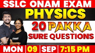 SSLC PHYSICS  20 PAKKA SURE QUESTIONS  LIVE  09 SEP  715 PM  MS SOLUTIONS [upl. by Sherfield]