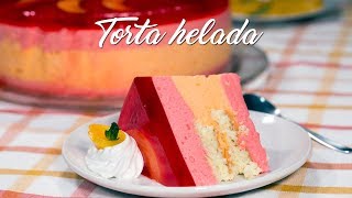 COMO PREPARAR TORTA HELADA CON BIZCOCHO Y FRUTA [upl. by Zollie]