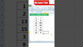 Convert Number to Roman Numerals in Excel 🔥🔥 shorts ytshorts excel msexcel [upl. by Lyndsay]