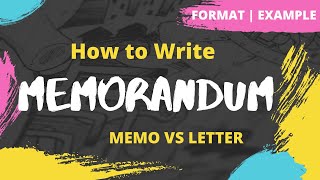 Memorandum  How to write a Memorandum  Memorandum vs Letter  Example  Exercise  Business Memo [upl. by Heyman76]