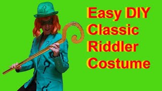 Cheap and Easy DIY Riddler Costume Cane amp Mask Classic Style Riddler [upl. by Sergias215]