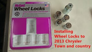 Installing McGard 24157 Chrome Cone Seat Wheel Locks M12 x 15 to 2013 Chrysler Town and Country [upl. by Durrace]