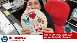 Kimberbell Society March 2024 Embroidery Sampler Hooping [upl. by Aivad]