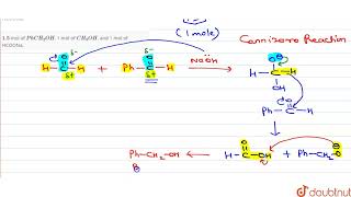 Two moles of HCHO and 1 mol of PhCHO react with conc NaOH What are the products quantitatively [upl. by Ingham]