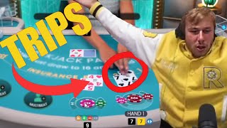 HITTING TRIPS on BLACKJACK  Xposed Blackjack [upl. by Chessa392]