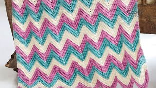 How To Easily Crochet Chevron or Ripples in Any Size [upl. by Rustice]