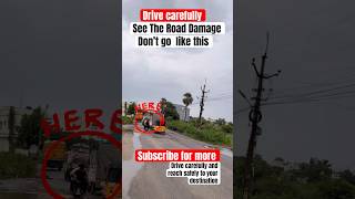 Be Carefully while driving in water G see the road damage trending hurryup hyderabad travel [upl. by Udall]