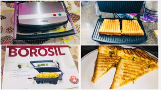 Borosil Sandwich Maker Unboxing and Demo  Borosil Jumbo 1000Watt Grill Sandwich Maker [upl. by Stearn]