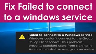 Failed to connect to a windows service windows 10 [upl. by Nevla]