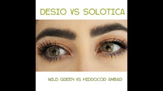 Solotica vs Desio Colored Contact Review  Hidrocor Ambar and Wild Green [upl. by Stefan]