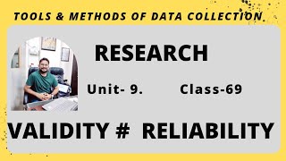 VALIDITY  RELIABILITY Research  Class69Unit 9Tools amp Method of data collectionBscMsc Nursing [upl. by Aileno400]