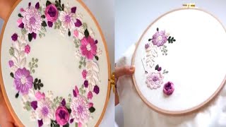 Purple wreathembroidery tutorial for beginners🌈🔥✅ [upl. by Amye]