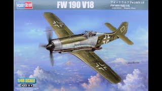 HobbyBoss 148 FockeWulf FW 190 V18Plastic Kit Build amp Review [upl. by Okire625]