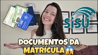 NÃO PERCA SUA VAGA NA UNIVERSIDADE l Documentos para a matrícula no Sisu 2024 [upl. by Tem]