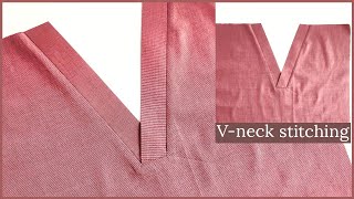 How to sew a vneck pattern easy method for beginners [upl. by Ardnama]