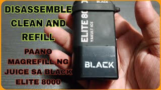 disasemble clean and refill Black Elite paano magrefill ng juice sa disposable pod Black elite [upl. by Shaddock573]