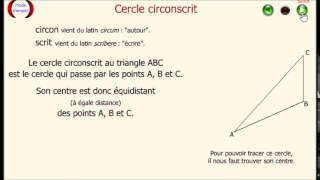 Niveau 4ème  TRC1  quotrappel cercle circonscritquot [upl. by Aromas]