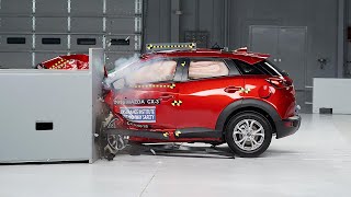 2016 Mazda CX3 driverside small overlap IIHS crash test [upl. by Link253]