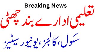 Breaking News All Eduction Institutes Closed  BA BSc ADP MA MSc BS BCOM ADA ADS PU UOS GCUF AIOU [upl. by Gerstein]