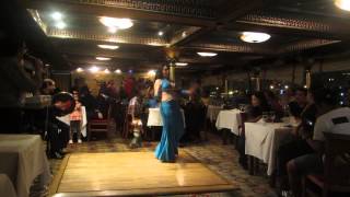 Belly dancer Aleya of Cairo Nile Pharoahs Boat Cairo Egypt 2014 [upl. by Eilatam]